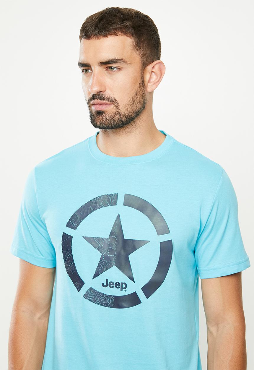 JEEP - Jeep Star logo print tee - aqua