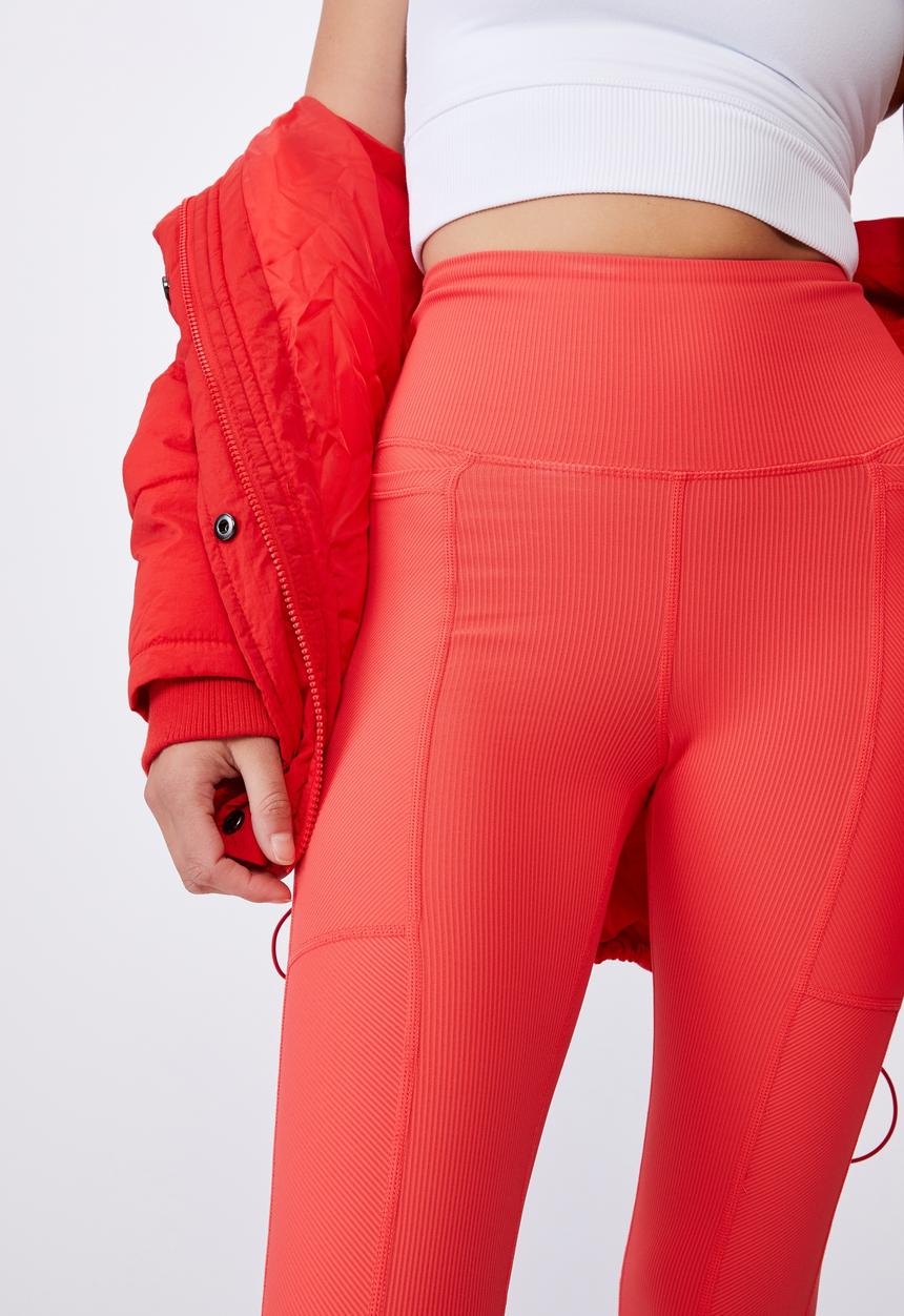Cotton On - Rib pocket 7/8 tight - red