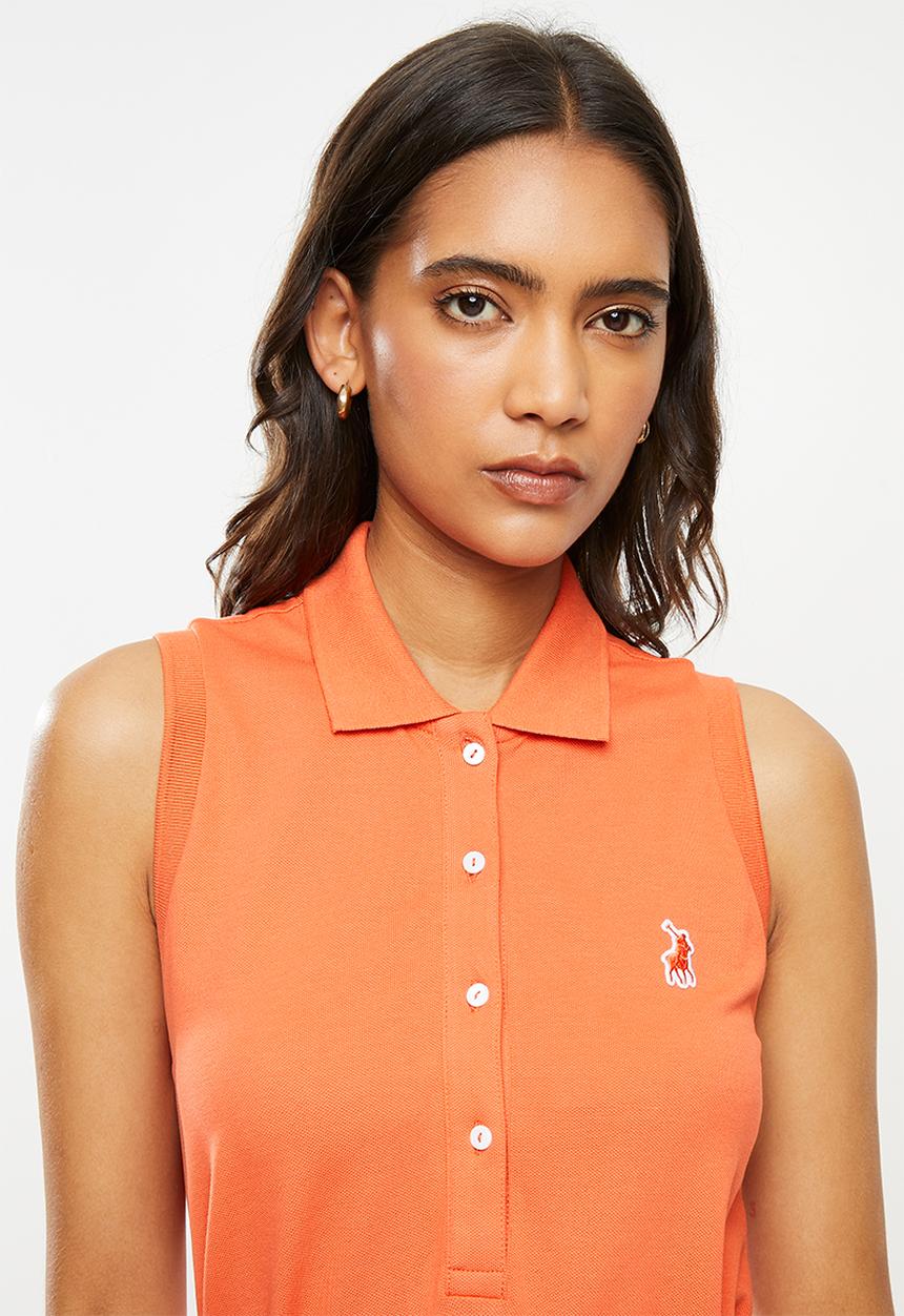 POLO - Bianca sl longer length golfer dress - orange