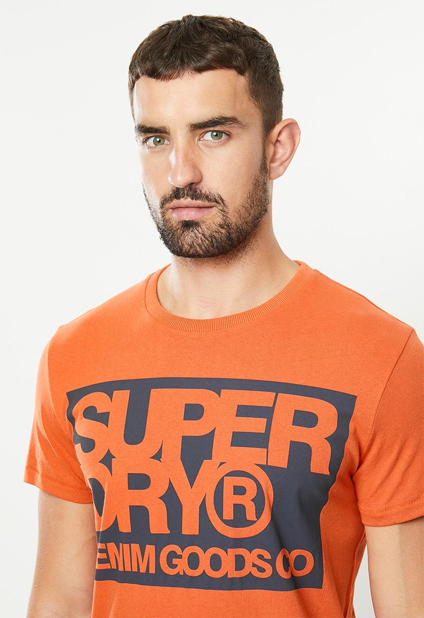 Superdry. - Denim goods co print tee - orange