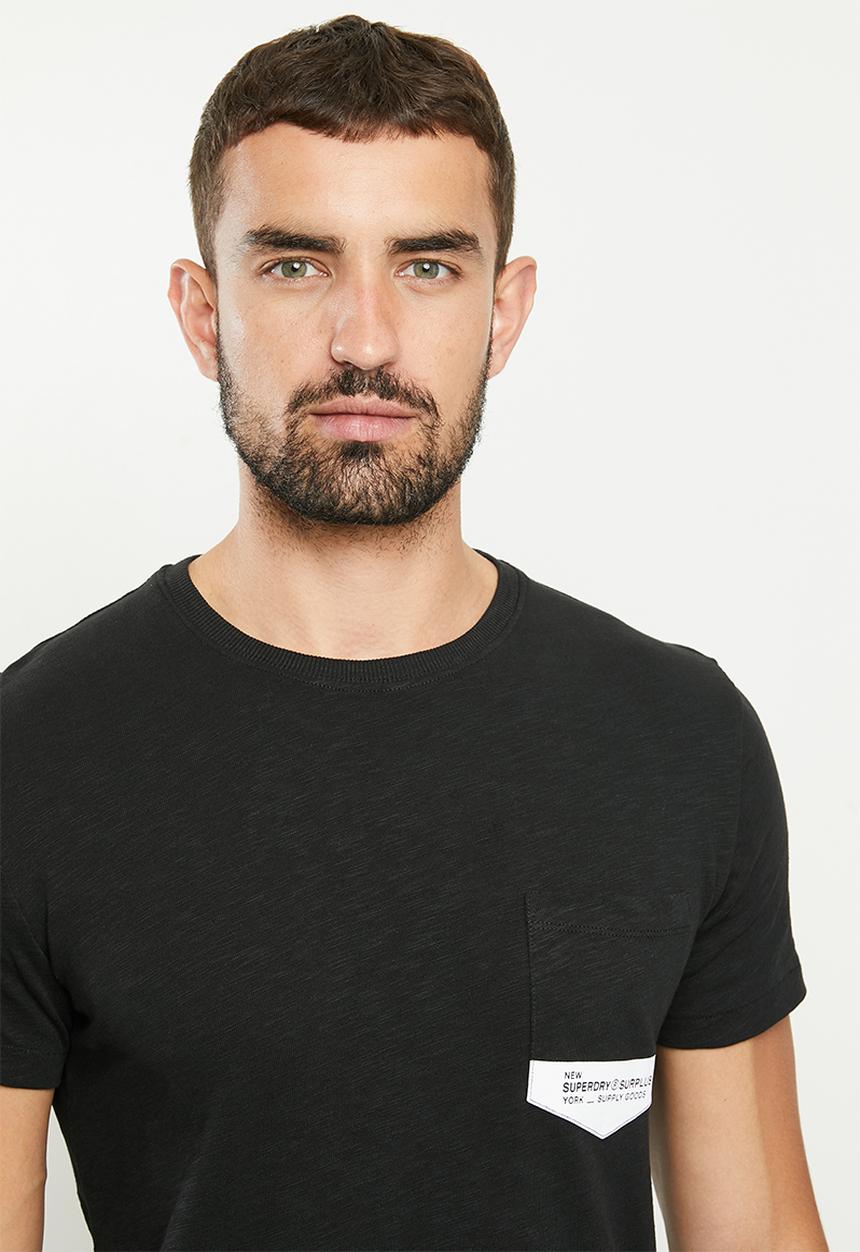 Superdry. - Surplus goods pkt tee - black slub
