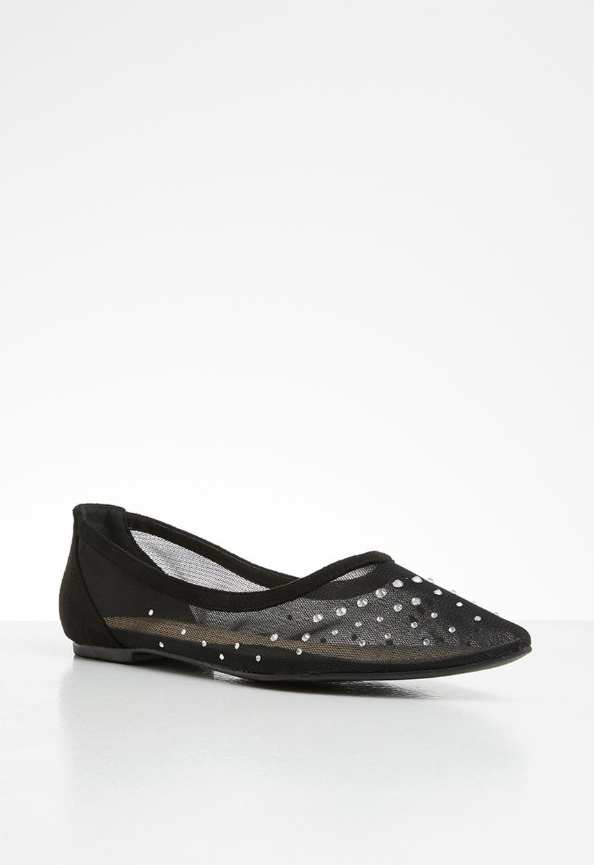 SISSY BOY - Mesh is more diamante mesh pump  - black