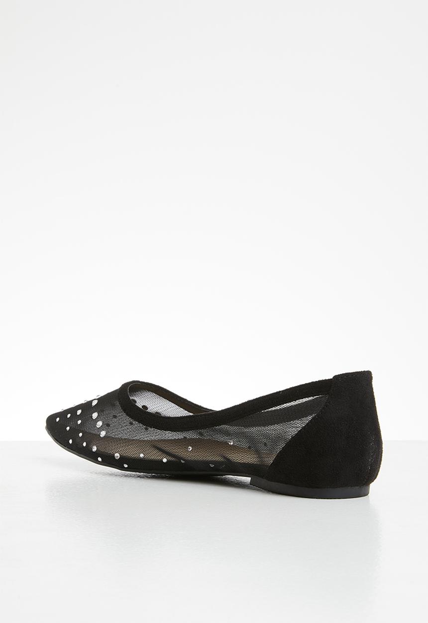 SISSY BOY - Mesh is more diamante mesh pump  - black