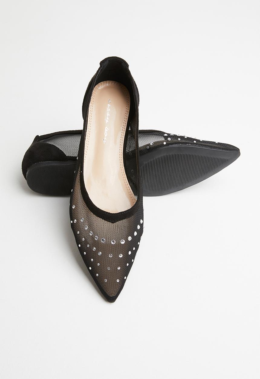 SISSY BOY - Mesh is more diamante mesh pump  - black