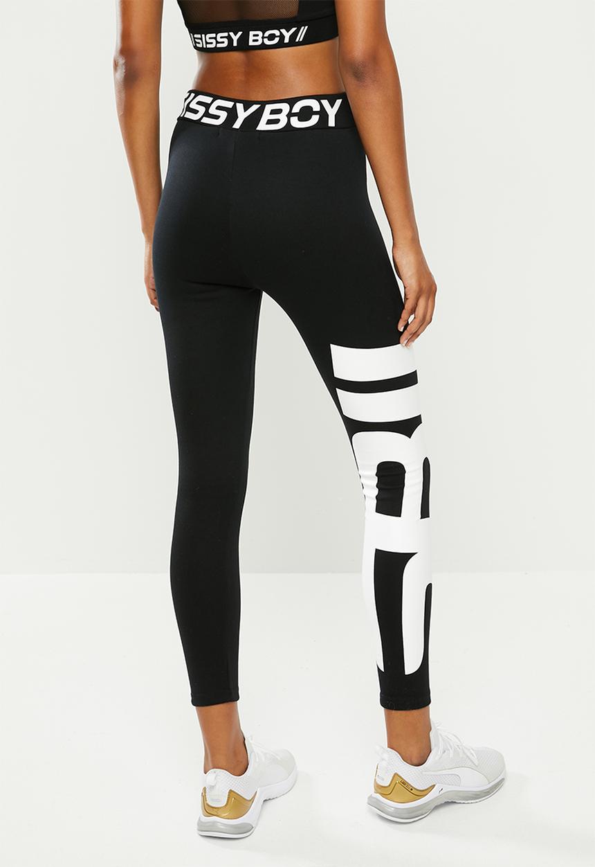 SISSY BOY - Knit branded legging - black