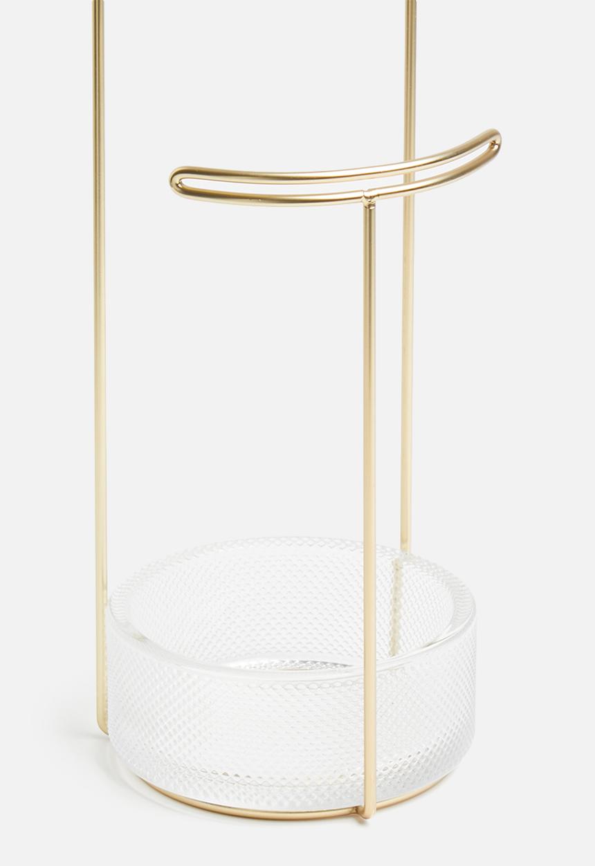 Umbra - Tesora jewellery stand - clear & gold