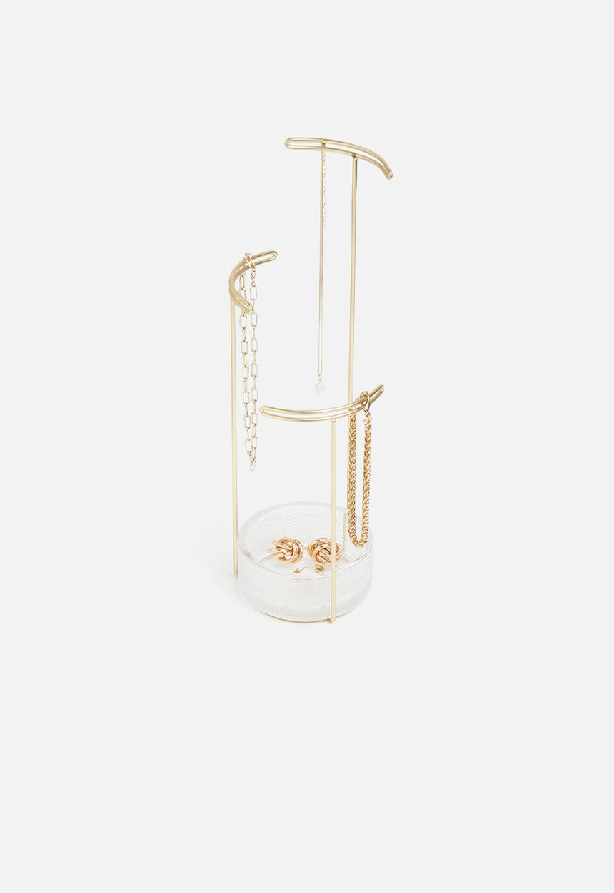Umbra - Tesora jewellery stand - clear & gold
