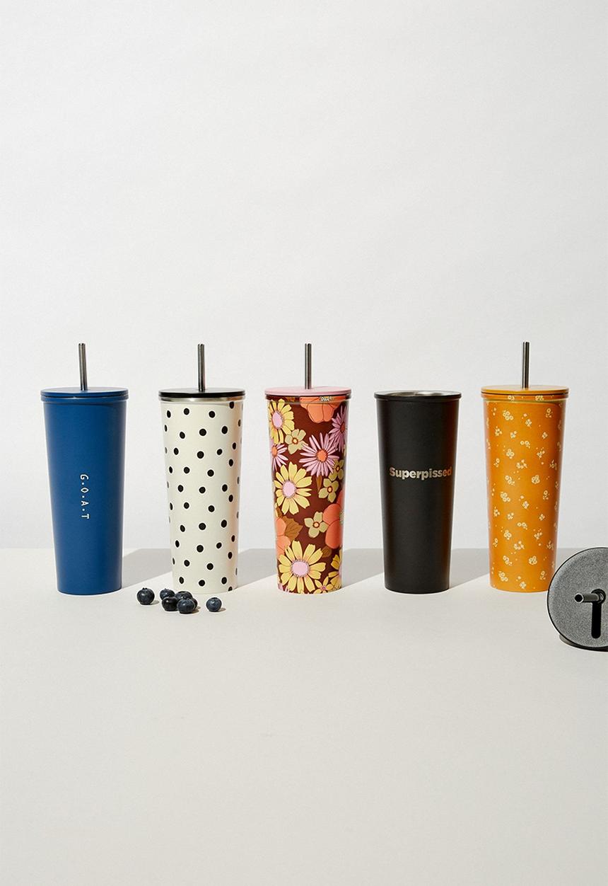Typo - Metal smooth cup - yellow 
