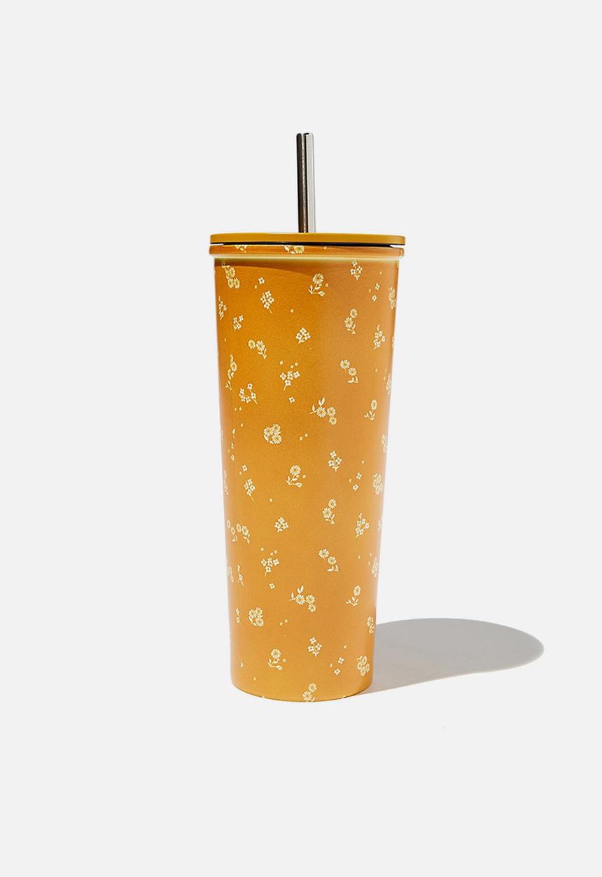 Typo - Metal smooth cup - yellow 