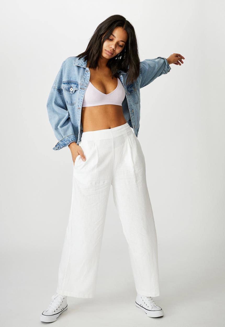 Cotton On - Wide leg paradise pant - white