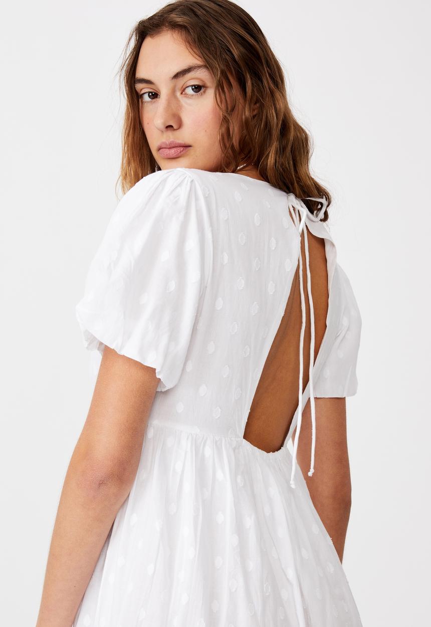 Cotton On - Woven faith babydoll medaxi - white