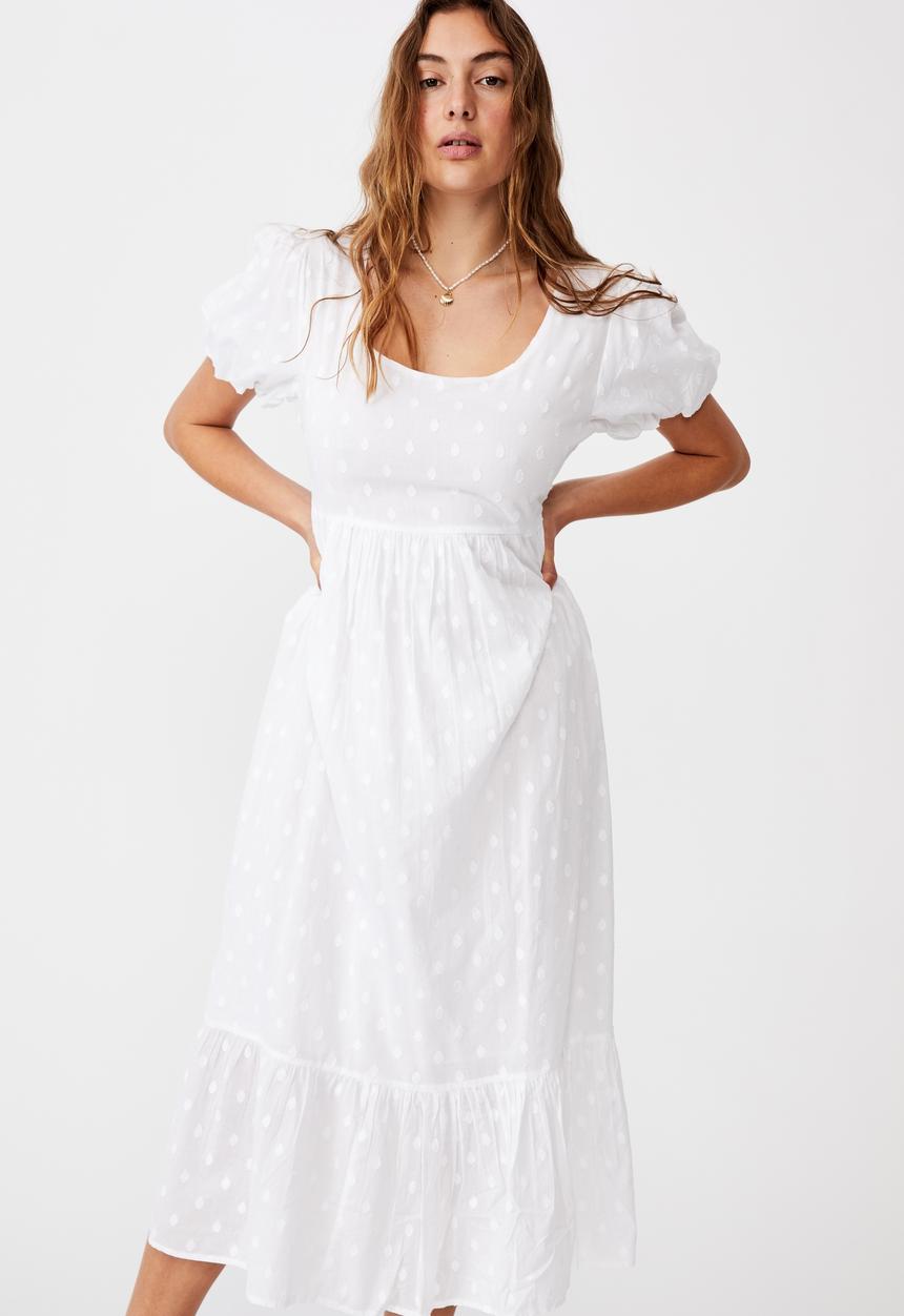 Cotton On - Woven faith babydoll medaxi - white
