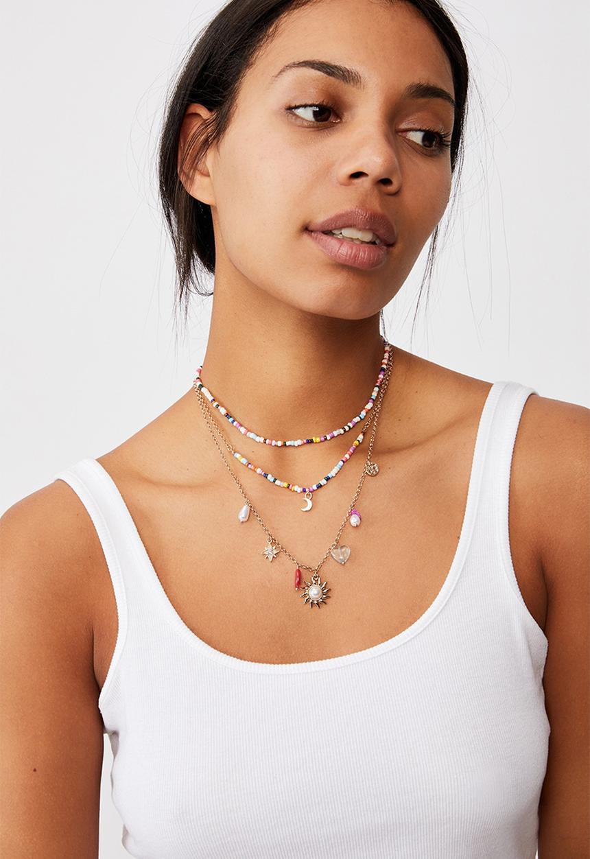 Rubi - Holiday trinkets layered necklace - cosmic