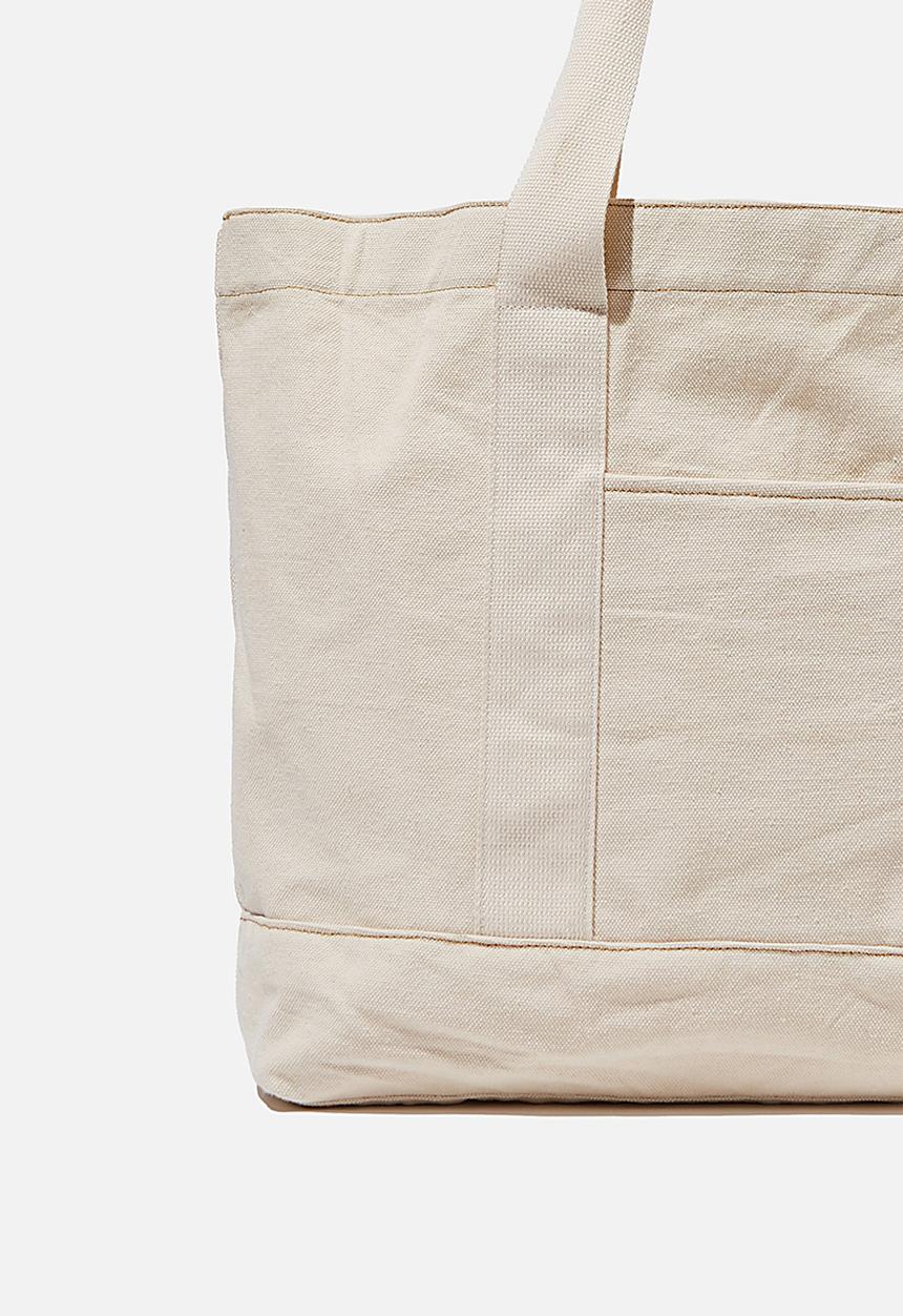 Rubi - Day tripper canvas tote - neutral 