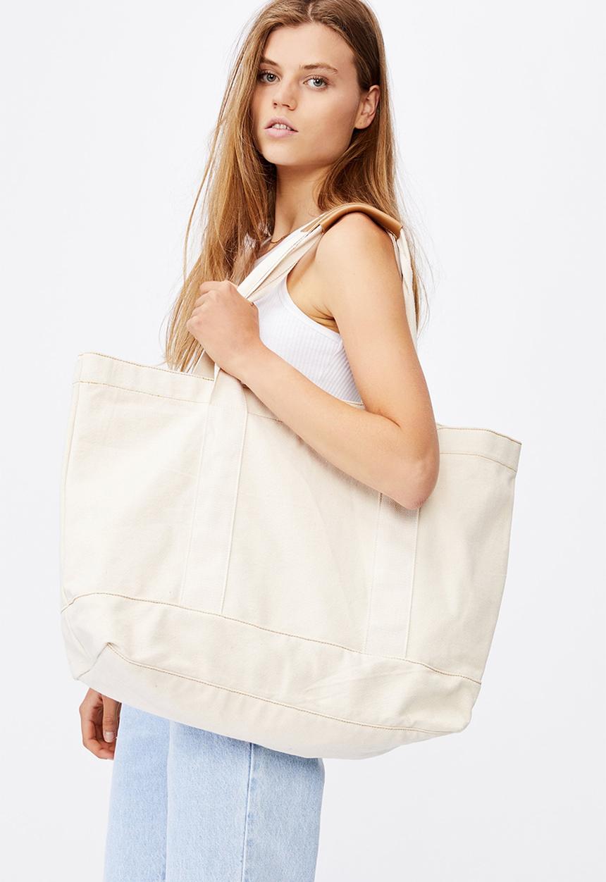 Rubi - Day tripper canvas tote - neutral 