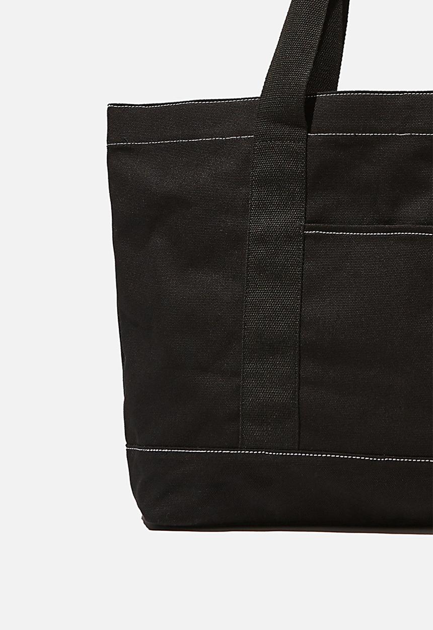 Rubi - Day tripper canvas tote - black