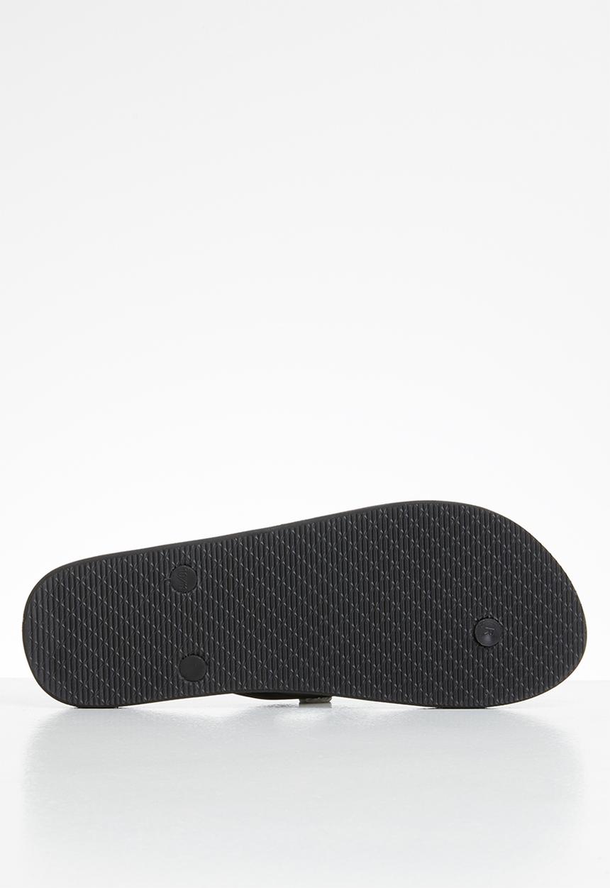 POLO - Mens lucas tonal monogram flip flop - black