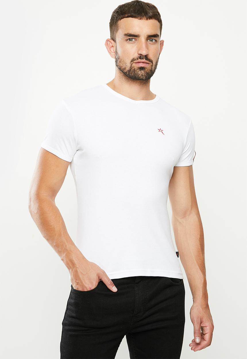 SOVIET - Bolt s20 short sleeve muscle fit T-shirt - white