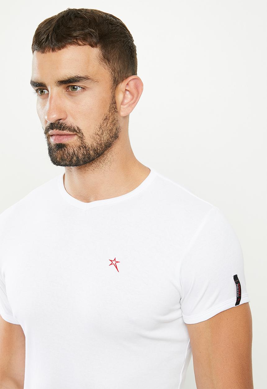 SOVIET - Bolt s20 short sleeve muscle fit T-shirt - white