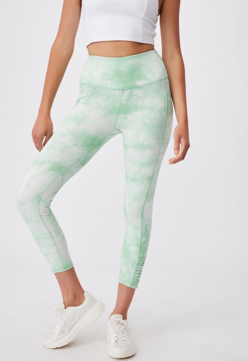 Cotton On - Love you a latte 7/8 active tight - mint chip tie dye