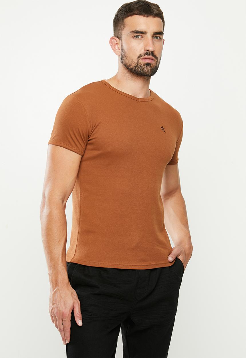 SOVIET - Bolt s20 short sleeve muscle fit T-shirt - burnt brick