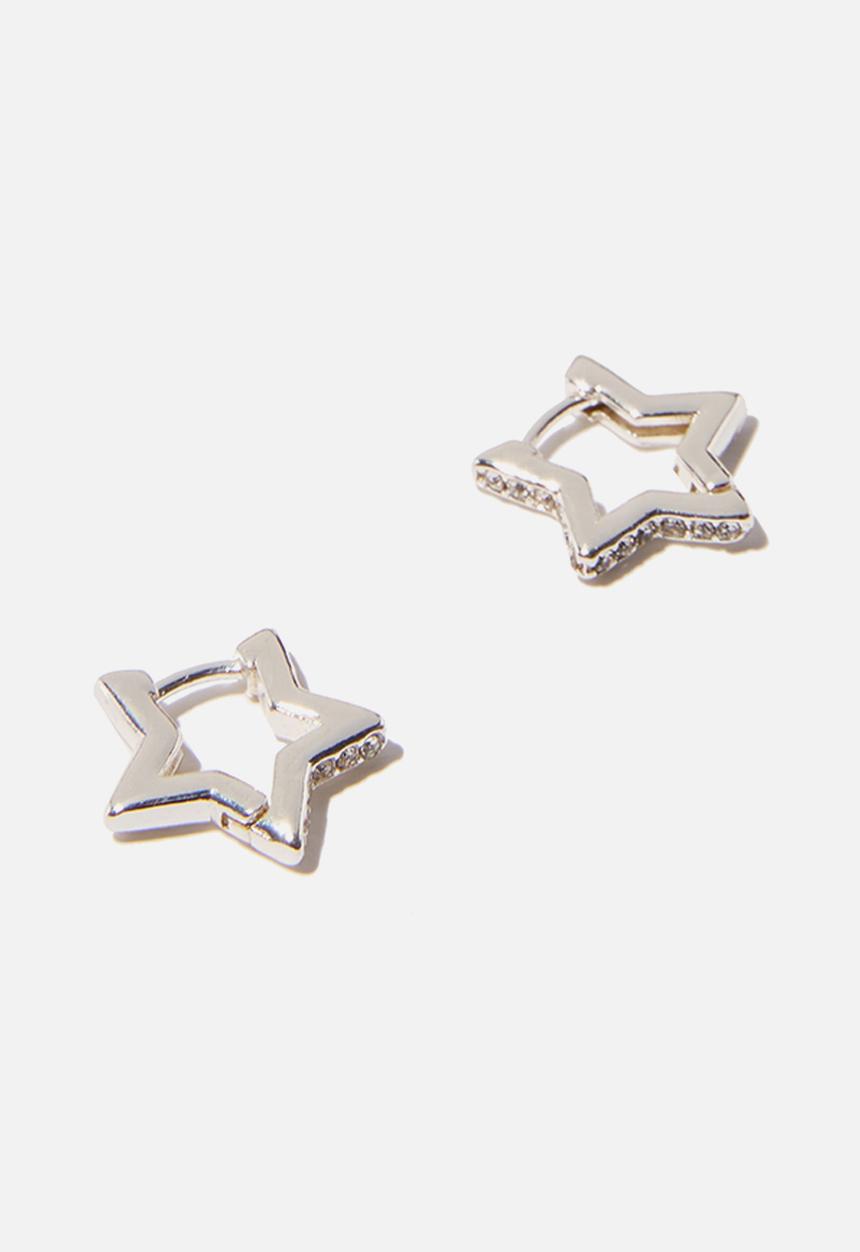 Rubi - Ear party huggie hoops - silver