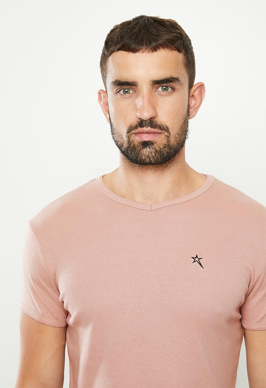 SOVIET - Bolt s20 short sleeve muscle fit T-shirt - salmon