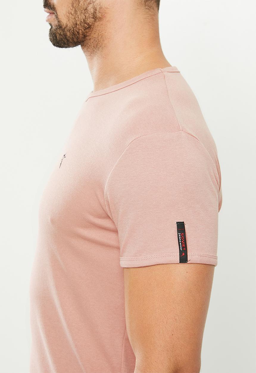 SOVIET - Bolt s20 short sleeve muscle fit T-shirt - salmon