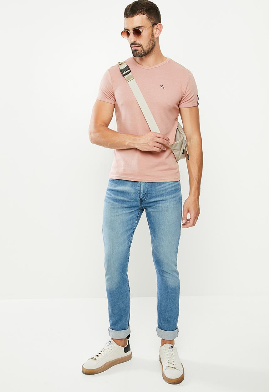 SOVIET - Bolt s20 short sleeve muscle fit T-shirt - salmon
