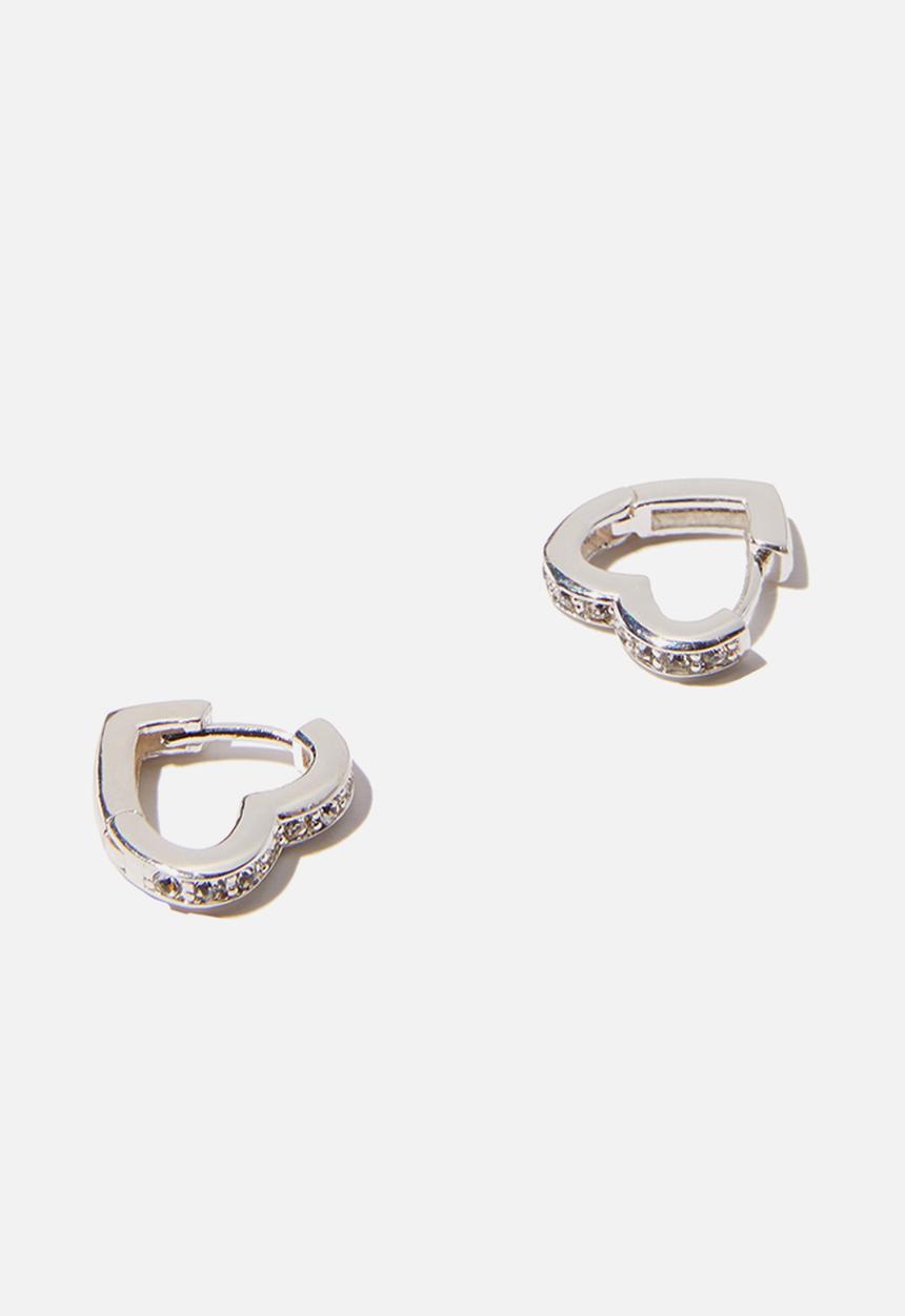 Rubi - Ear party huggie hoops - silver