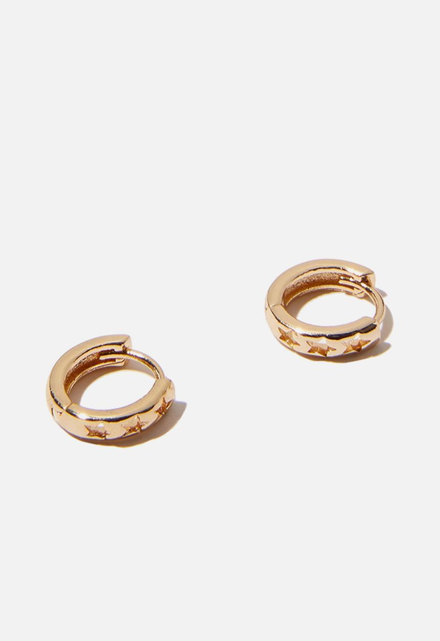 Rubi - Ear party huggie hoops - gold
