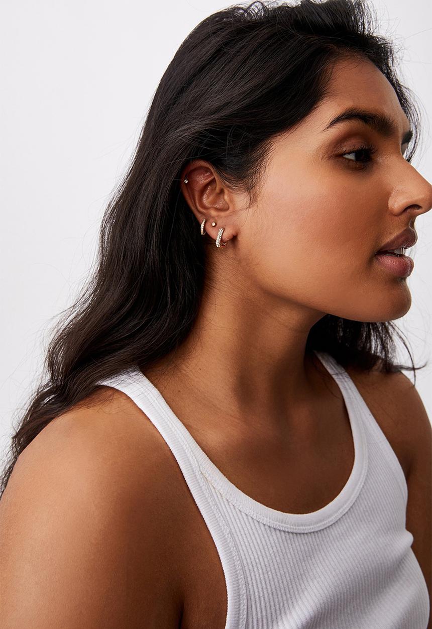 Rubi - Ear party luxe huggie hoops - silver & gold 