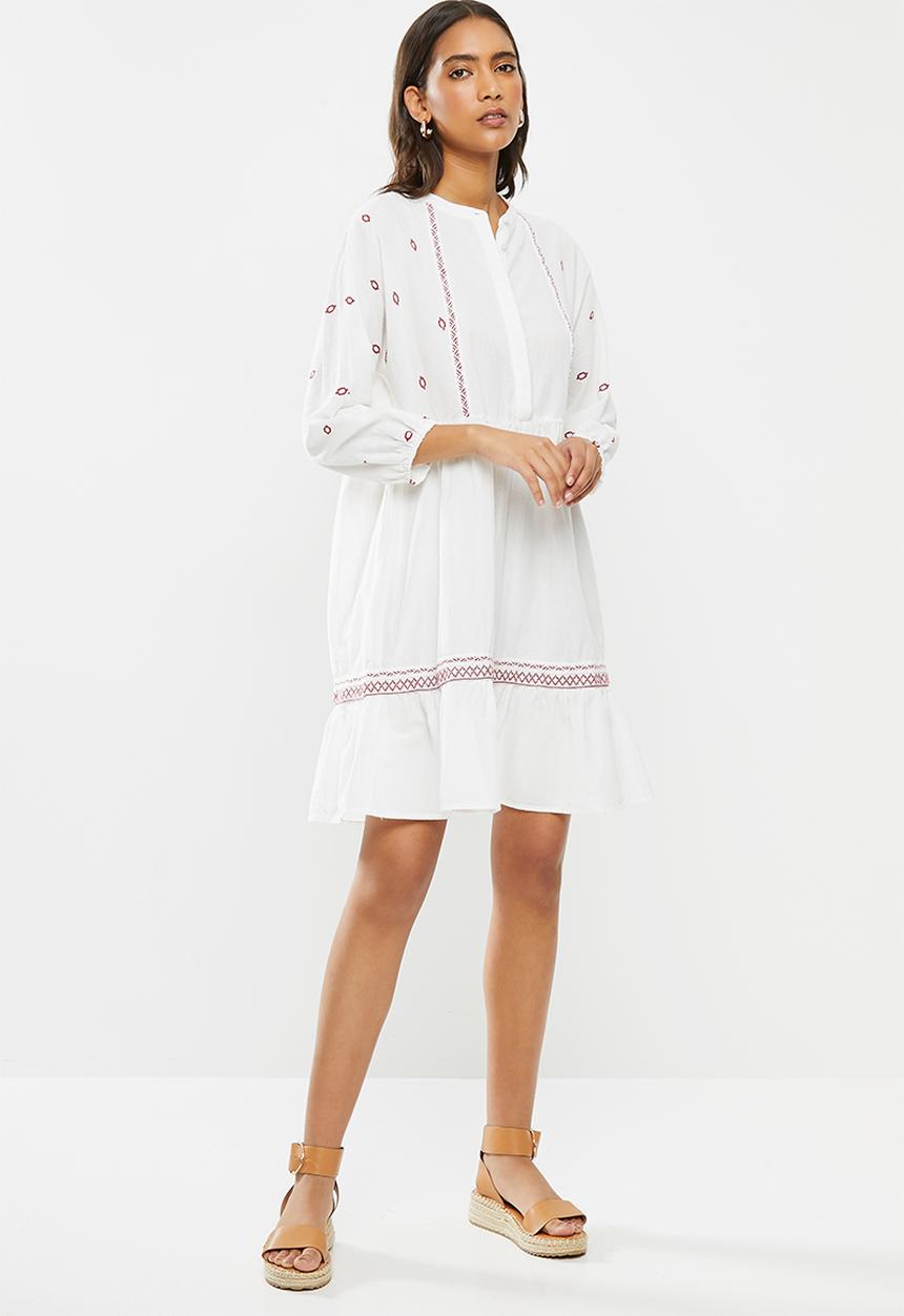 Vero Moda - Santorini boho 7/8 tunic - white