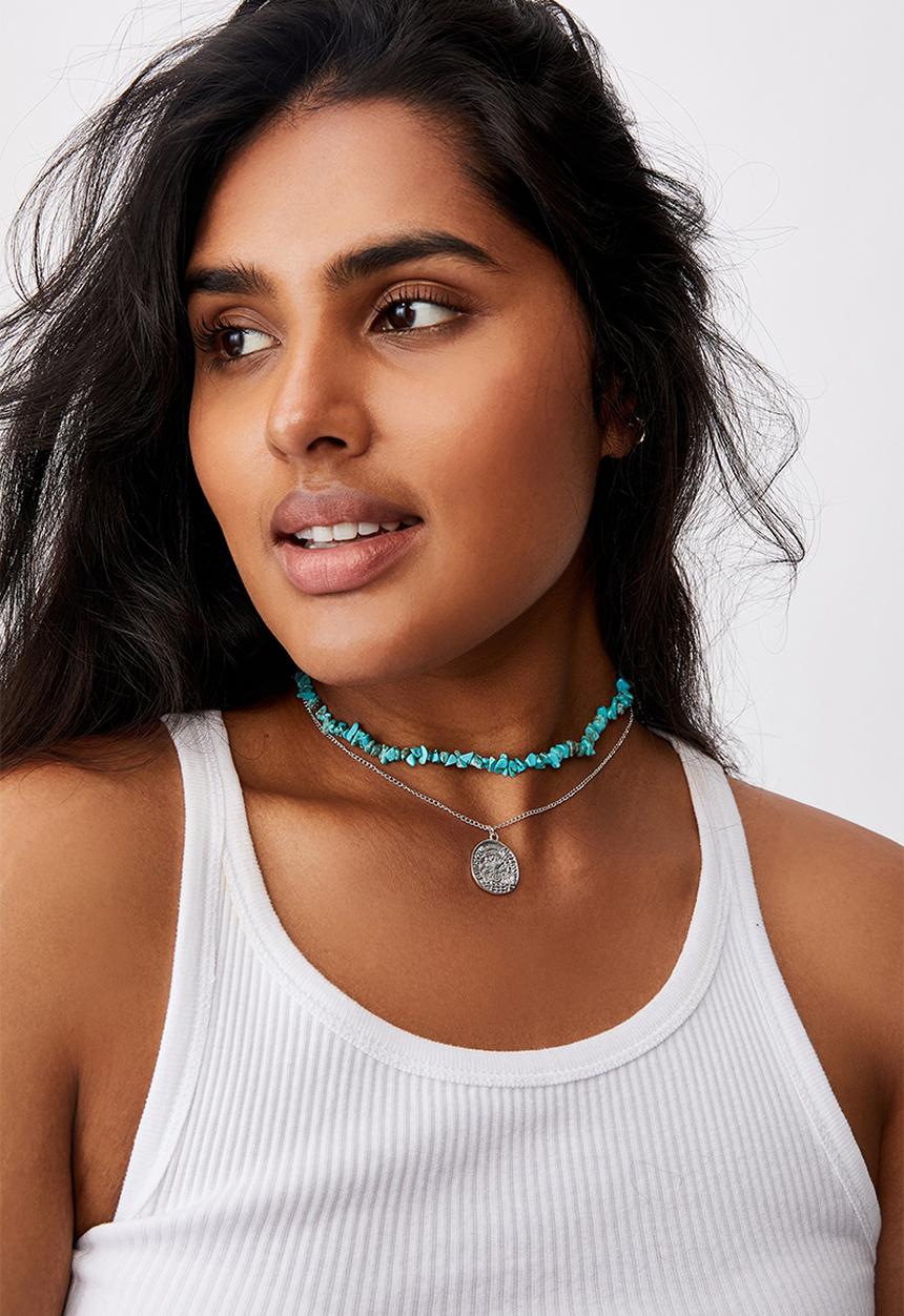 Rubi - Holiday sunset 2 Pack necklace set - turquoise