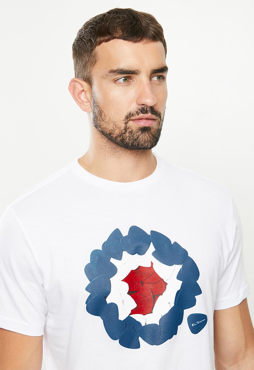 Ben Sherman - Layered chest print tee - white
