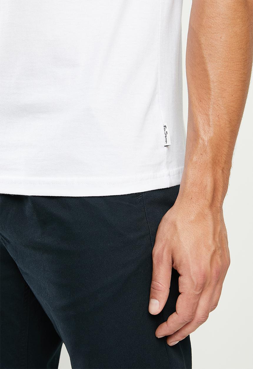 Ben Sherman - Layered chest print tee - white