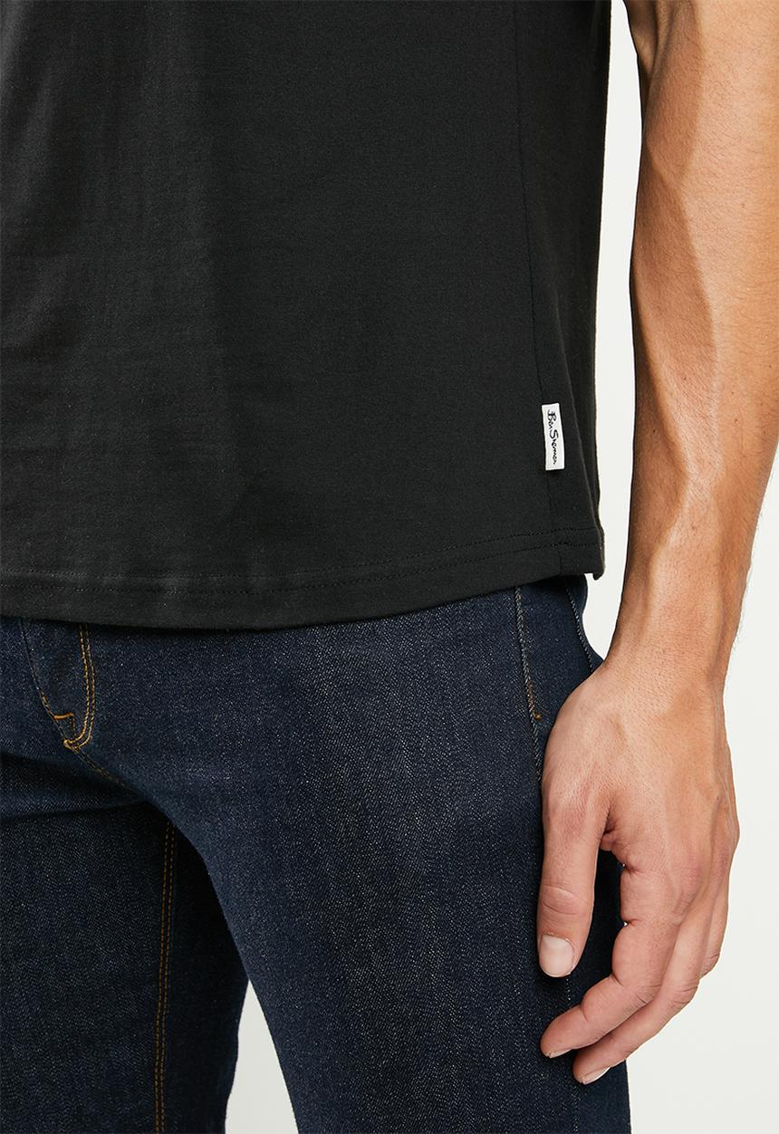 Ben Sherman - Layered chest print tee - black