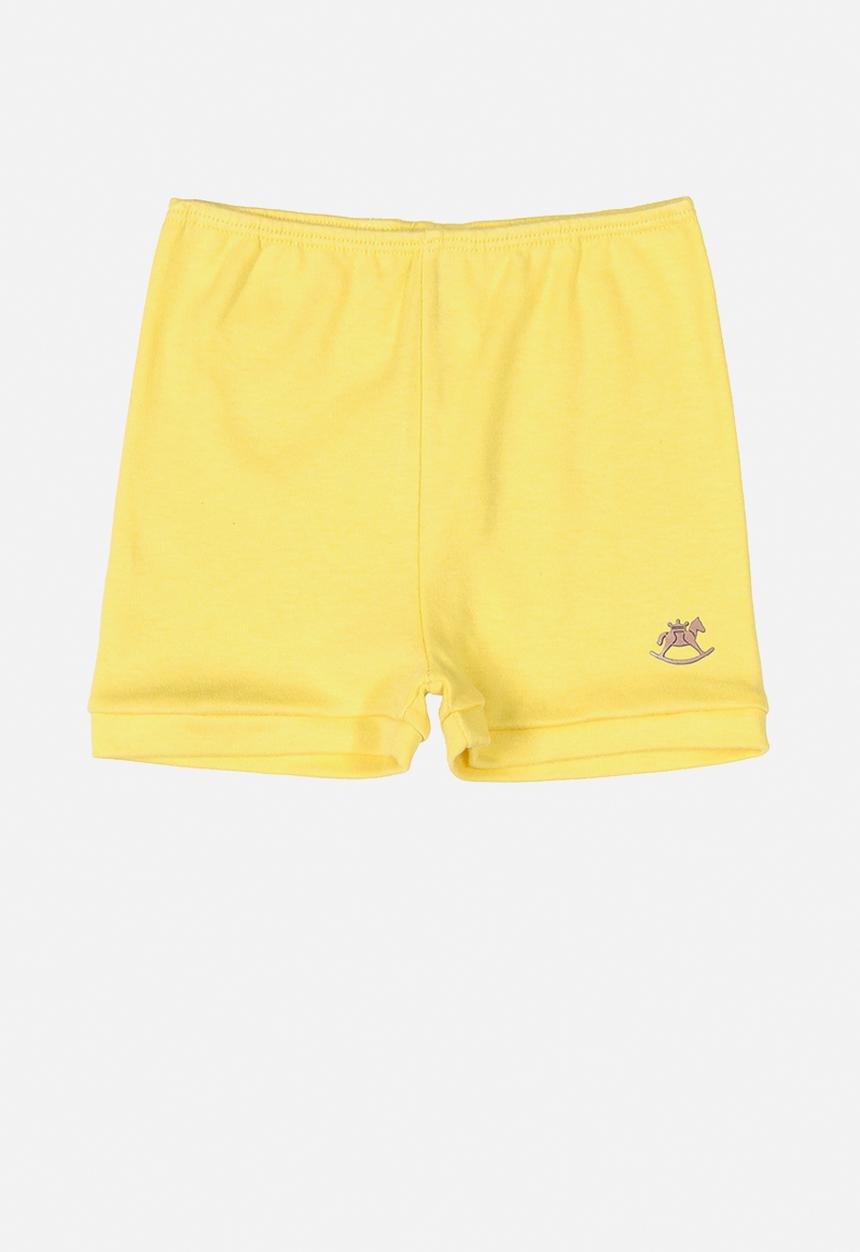 UP Baby - Soft jersey cotton shorts - yellow