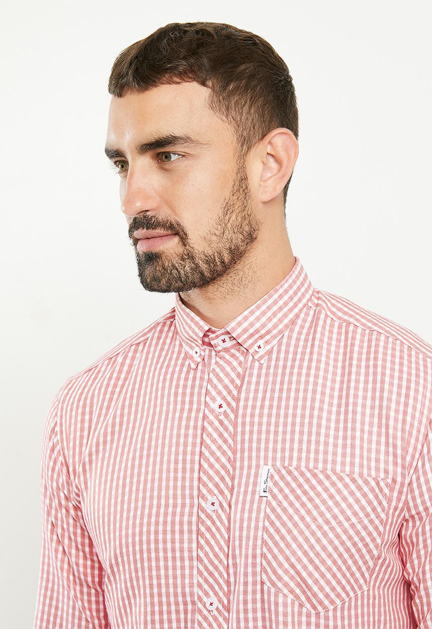 Ben Sherman - Mid check ls shirt - red