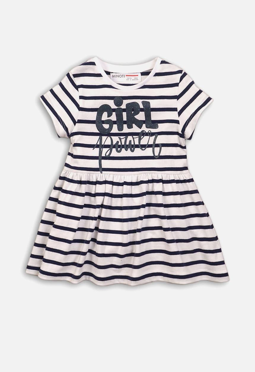 MINOTI - Girl power dress - navy & white