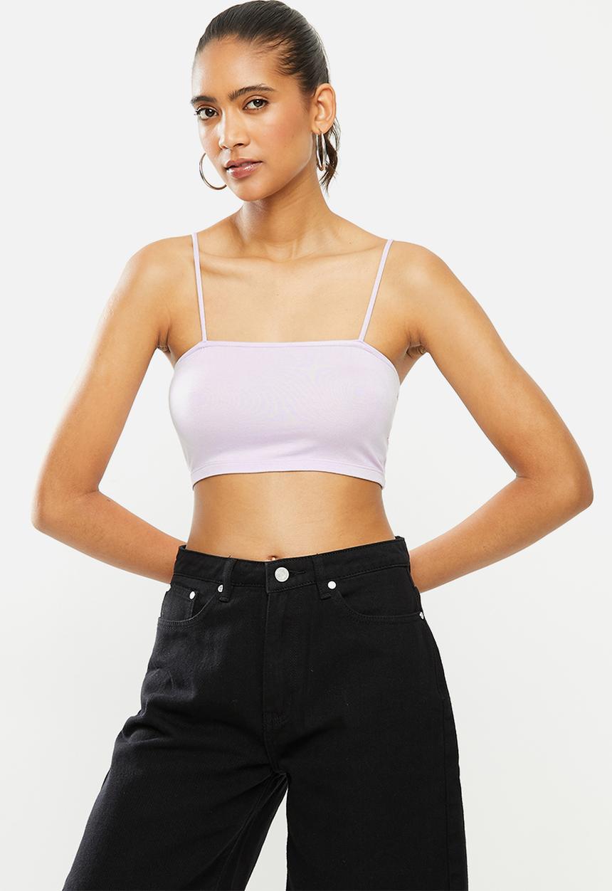 Blake - Spaghetti strap cami crop top - lavender fog