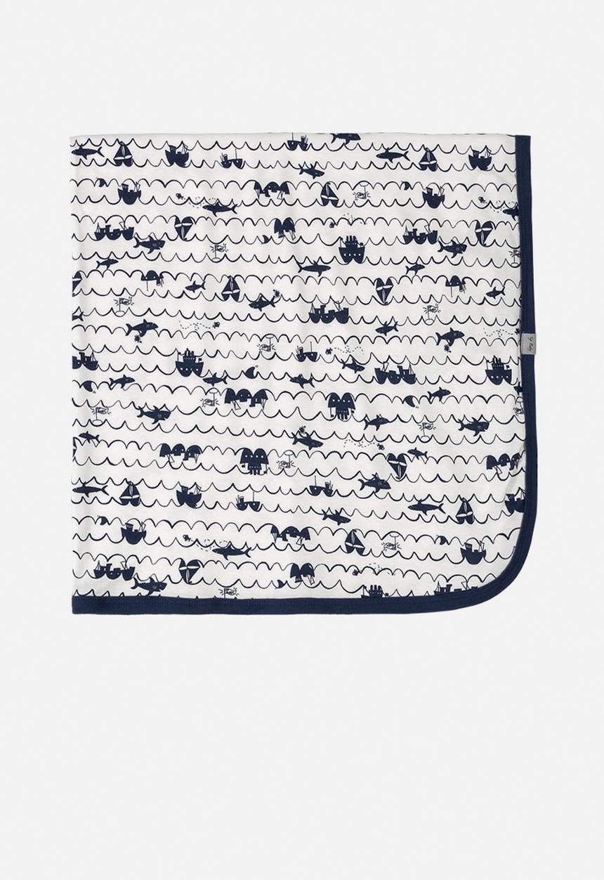 UP Baby - Baby boys printed blanket - navy & white