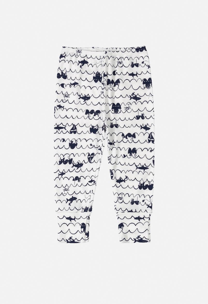 UP Baby - Baby boys printed pants - navy & white