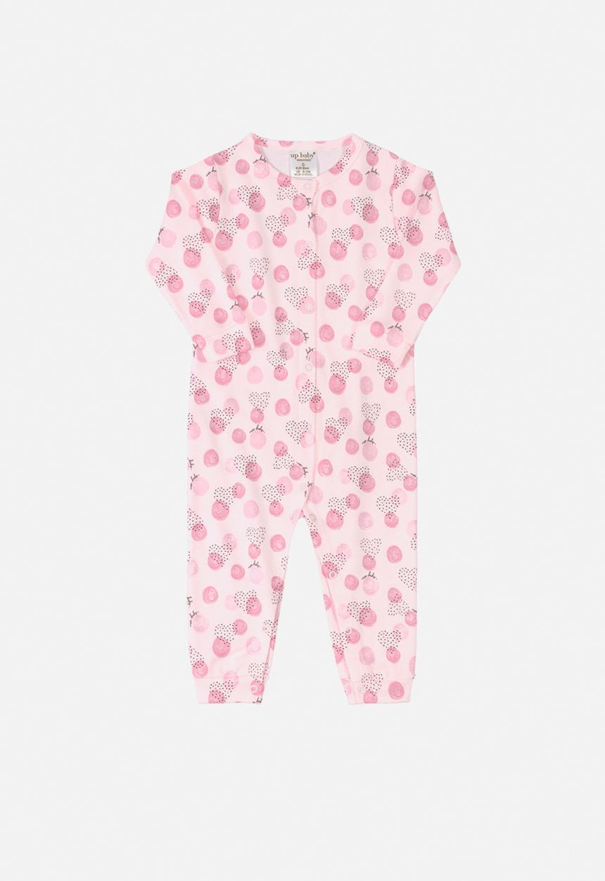 UP Baby - Soft jersey cotton long sleeve romper - pink