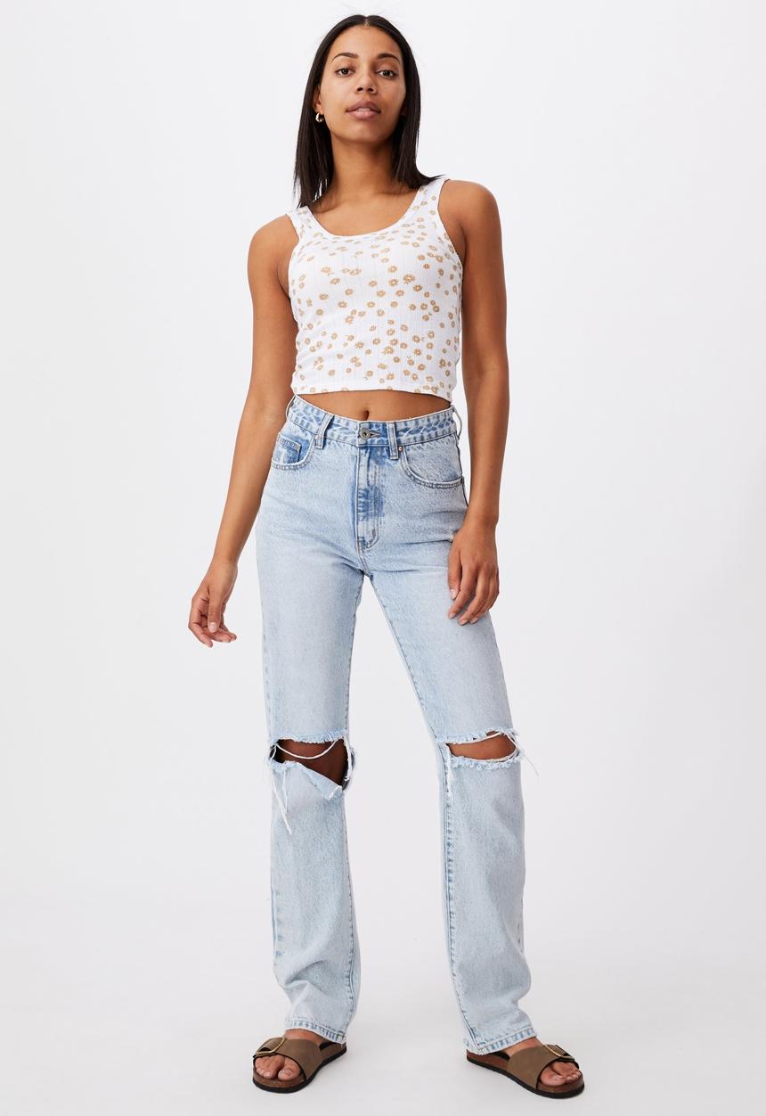 Cotton On - Little sister pointelle tank - white 