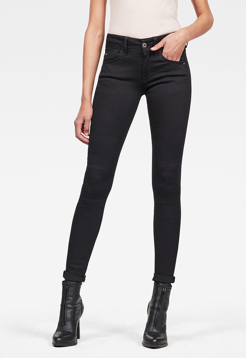 G-STAR - Lynn mid super skinny - pitch black