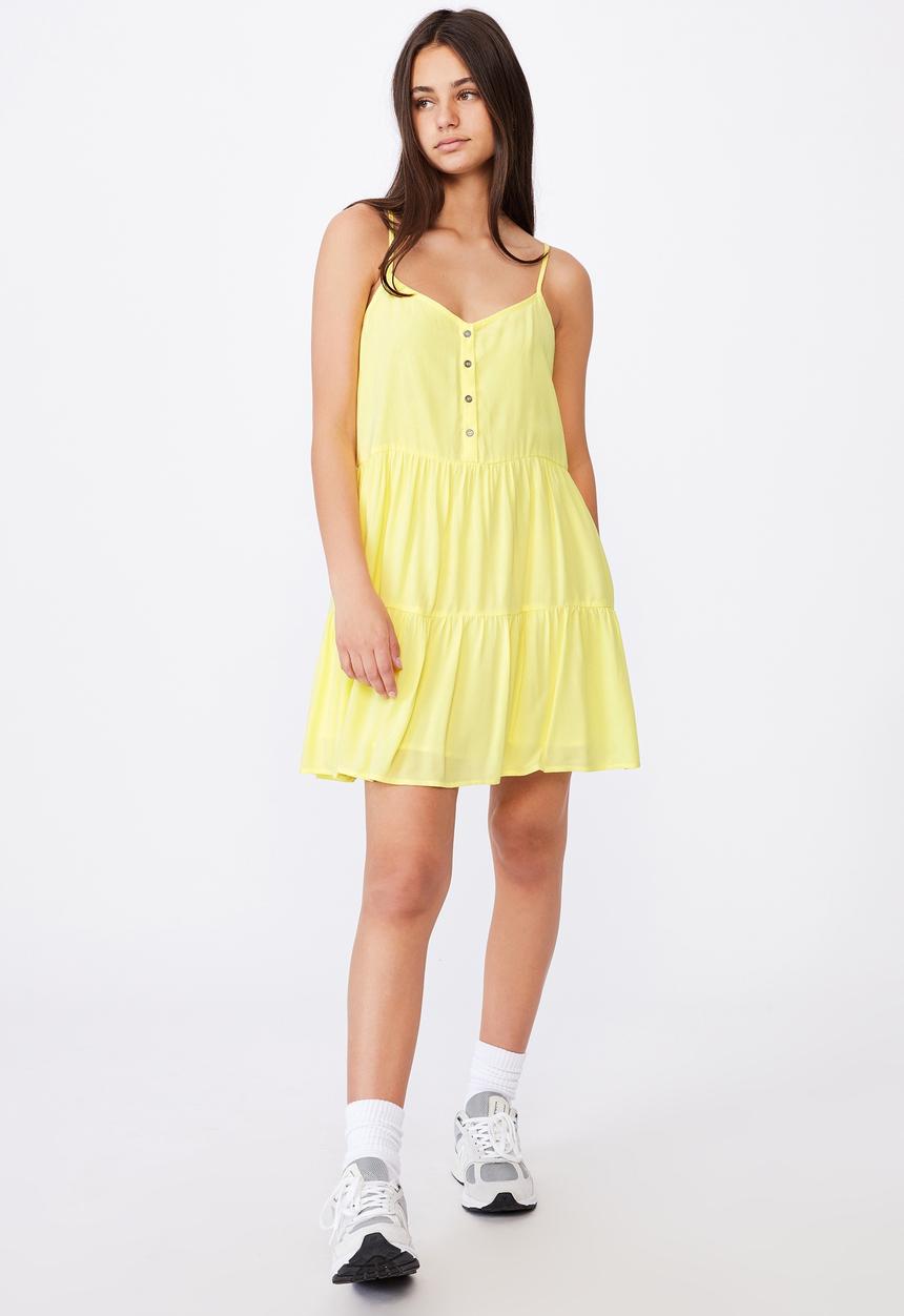 Factorie - Button tiered dress - yellow 