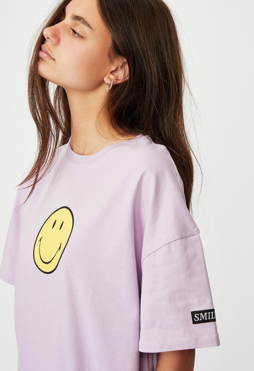 Factorie - Smiley super relaxed graphic tee - lcn smi orchid bloom