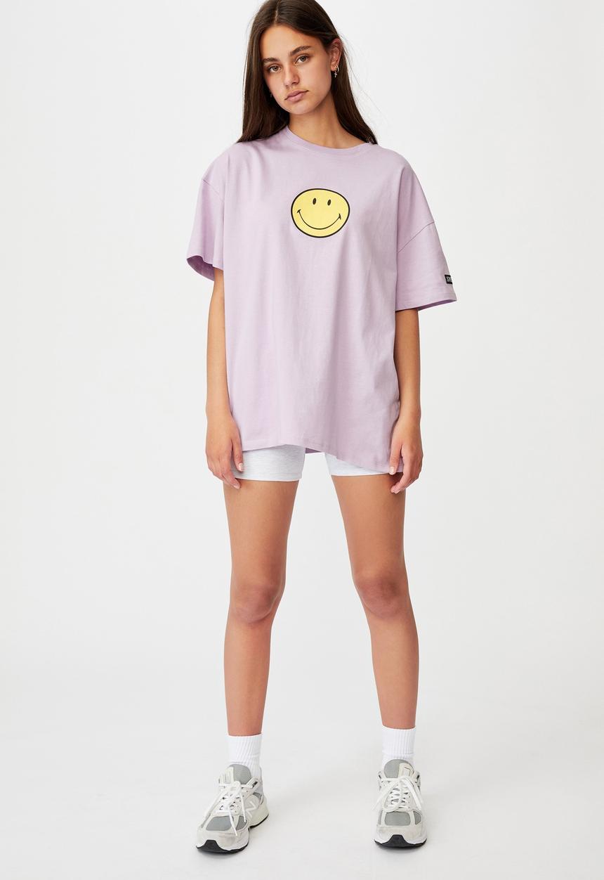 Factorie - Smiley super relaxed graphic tee - lcn smi orchid bloom
