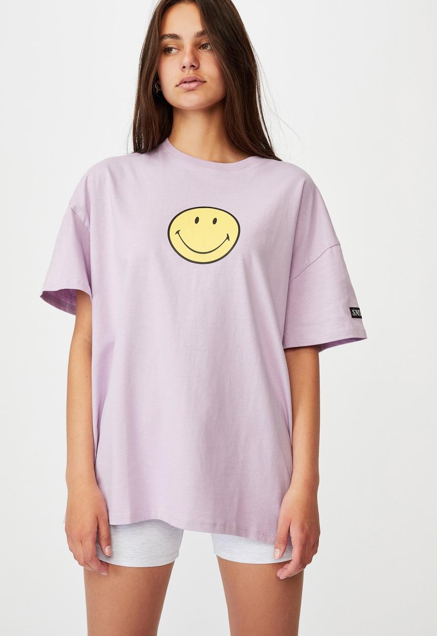 Factorie - Smiley super relaxed graphic tee - lcn smi orchid bloom